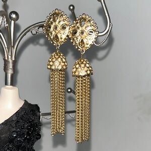 Erwin Pearl Tassel Clip on Earrings